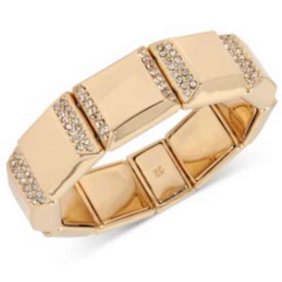 Kenneth Cole Goldtone Square Pave Stretch Bracelet - Picture 1 of 5